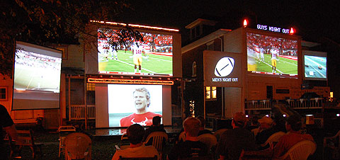 bring your projector outdoors to watch the game